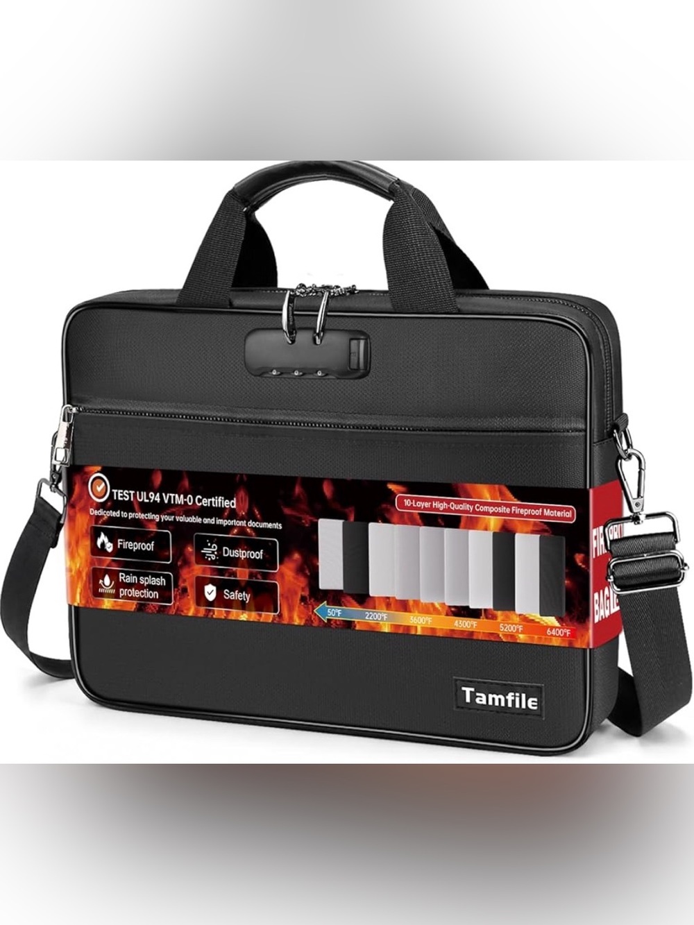 Laptop Bag, 14 inch Fireproof Safe Messenger Bag for Laptop or Tablet